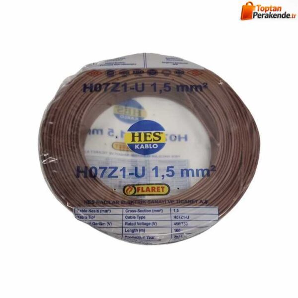 Hes Nya Kablo 1,5 Mm Kahverengi (H07z1-U) Halojen Free